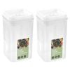 2PK Lemon & Lime Flip Lock 2.45L/23cm Square Container Clear