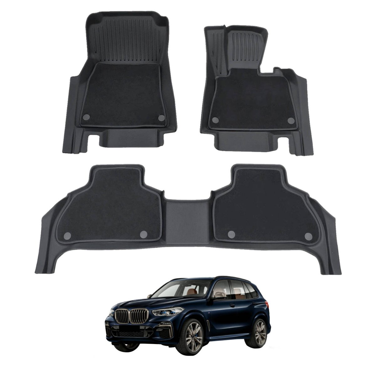AUSGO Double-Layer Car Floor Mats for BMW X5 G05 2018-Onwards All ...