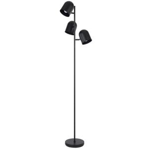 Telbix Turin Modern Standing Floor Lamp Light Metal Black Satin