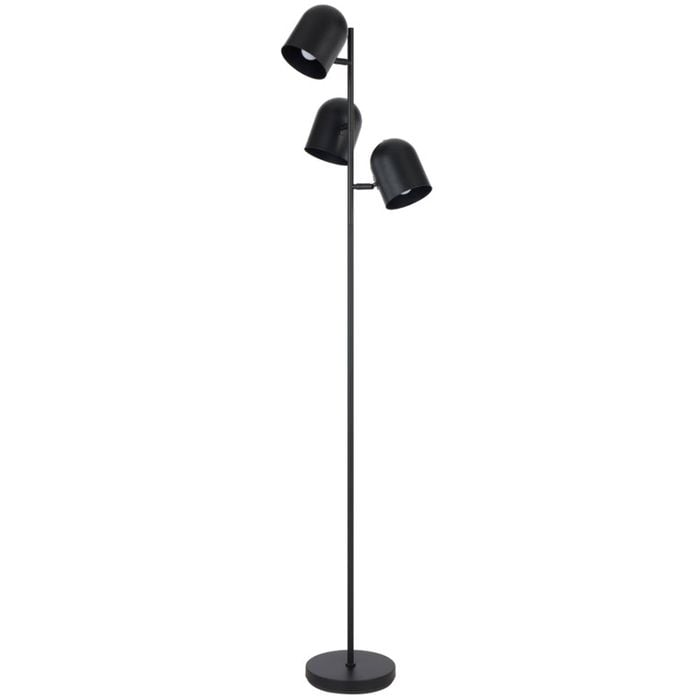 Telbix Turin Modern Standing Floor Lamp Light Metal Black Satin