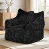 Ufurniture Bean Bag Chair With Backrest 83*90cm Corduroy Sofa With Handle High-resilience Stuffed Floor Sofa Lounger Black