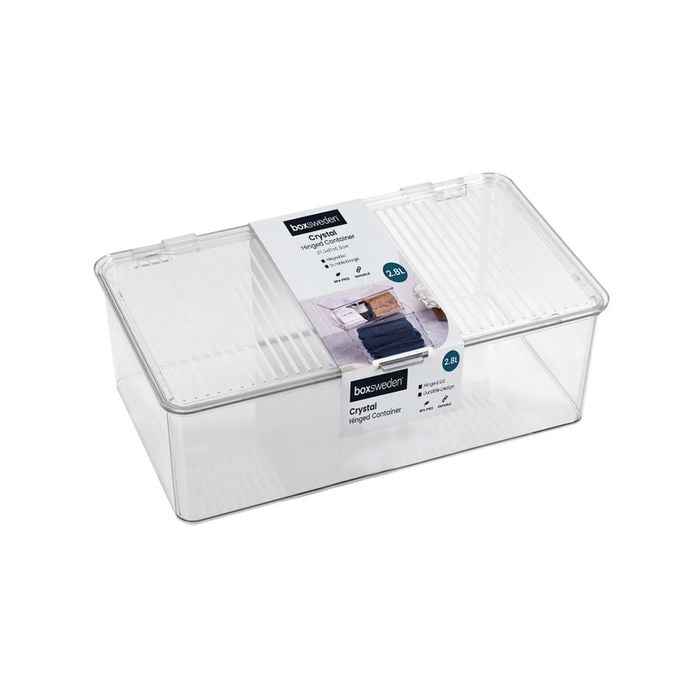 Boxsweden 2.8L Clear Crystal Hinged Storage Container