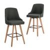 Oikiture 2x Bar Stools Swivel Wooden
