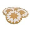 4pc Lvd Handcrafted Natural Brass Trim Metal Coaster Set Tableware 10cm