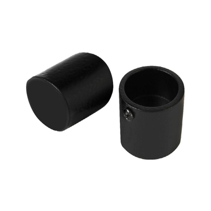 Pillar 16mm Black Curtain Rod Finial Cap - 2 Pack