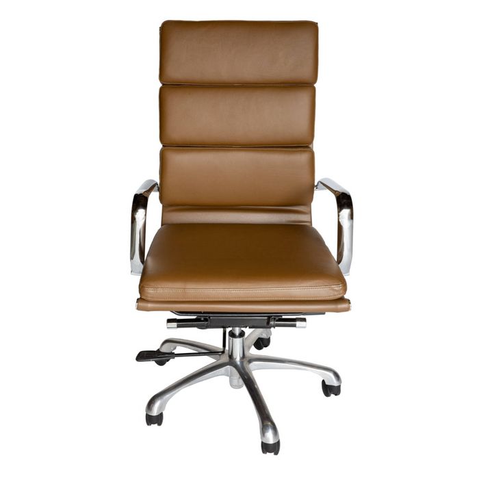 SK Designer Living | Eames Inspired Soft Pad Executive Office Chair High Back - Brown
