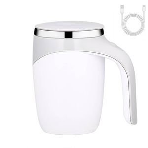Catzon Self Stirring Coffee Cup 380ml Usb Automatic Magnetic Mixing Mug With Lid-white