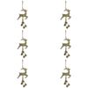 6x LVD Metal Reindeer w/ Bell Hanger Christmas Hanging Decor 31x10.5cm Gold
