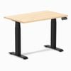 Desky Dual Mini Maple Hardwood Sit to Stand Desk 1000x600mm Matte Black Frame