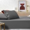 Accessorize Stone Washed Cotton Fitted Sheet Set Charcoal - SB