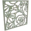 ProtectorAl 300-1200w x 300-1200h Pale Eucalypt Roses Unframed Solid Aluminium Decorative Panel