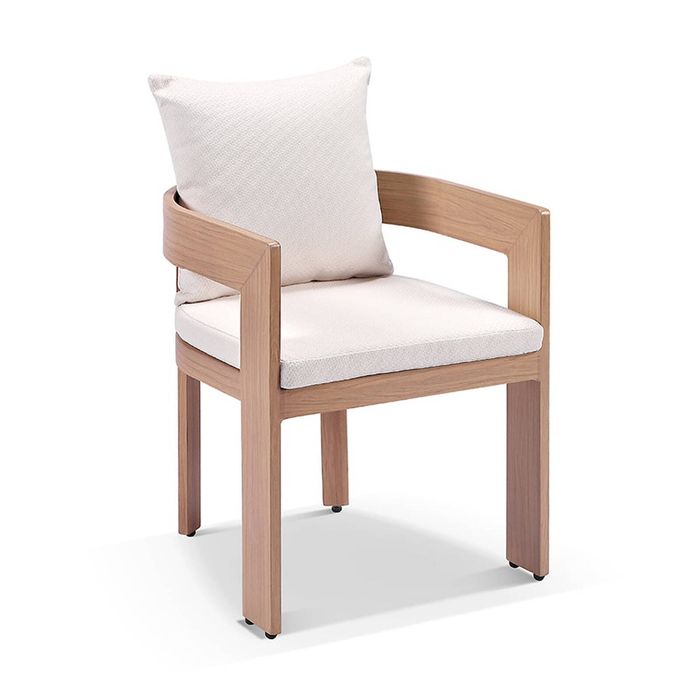 Marlo Outdoor Aluminium Dining Chair Mahogany & Bone Cushions