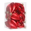 Catzon 12 Pcs Finial Drop Christmas Ornaments Shatterproof Baubles with String for Holiday-Red