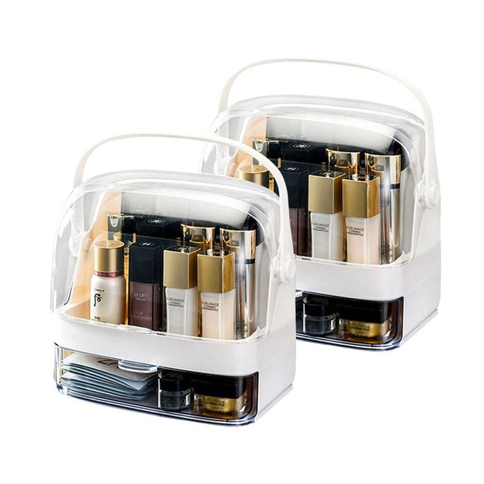 SOGA 2X 2-Tier White Countertop Makeup Storage Organiser