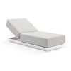 Whitehaven Outdoor Aluminium Single Sun Lounge White & Sandstone Olefin Cushions