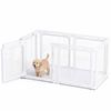 Advwin 2‑in‑1 Small Animal Playpen Metal Exercise Enclosure with Casters Suction Cups