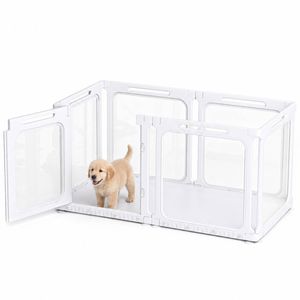 Advwin 2‑in‑1 Small Animal Playpen Metal Exercise Enclosure with Casters Suction Cups