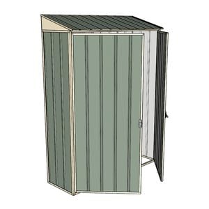 Build-a-Shed 0.4 x 1.5m Double Hinged Door Garden Locker - Green