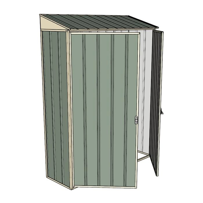 Build-a-Shed 0.4 x 1.5m Double Hinged Door Garden Locker - Green