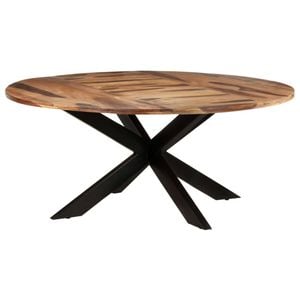 vidaXL Dining Table Round with Honey Finish Kitchen Table