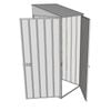 Build-a-Shed 0.8 x 0.8 x 2m Skillion Single Hinged Door Shed with Single Hinged Side Door - Zinc