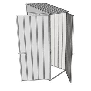 Build-a-Shed 0.8 x 0.8 x 2m Skillion Single Hinged Door Shed with Single Hinged Side Door - Zinc