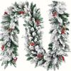 Lifebay Artificial Christmas Snow Pine Wreath Garland