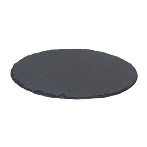 Argon Tableware 33cm Round Serving Platter - Natural Slate Raw Cut Serving Platter Savoury Placemat Cheese Board