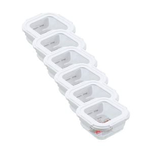 6PK Lemon and Lime Yorkshire Fresh Lock Container Square 500ml Food Safe