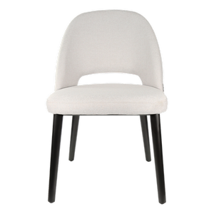 Durafurn Light Grey Fabric Semifreddo Chair with Black Beech Wood Legs