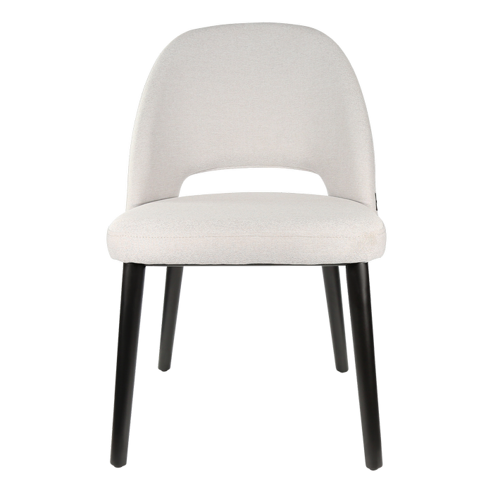 Durafurn Light Grey Fabric Semifreddo Chair with Black Beech Wood Legs