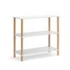 Design Square Sofie 3-Tier Bookcase Display Shelf Unit Storage Organizer - White/Oak