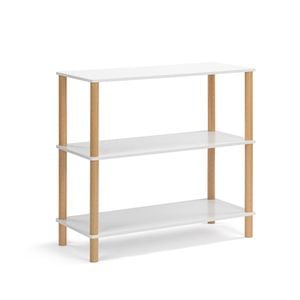 Design Square Sofie 3-Tier Bookcase Display Shelf Unit Storage Organizer - White/Oak