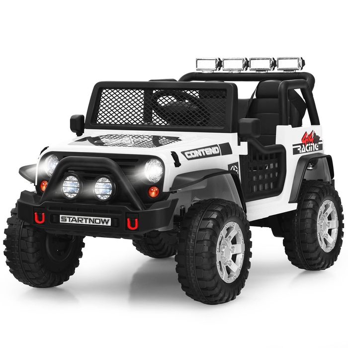 Costway 12V Kids Ride On Car Electric Ride-On Truck Vehicle Toy White