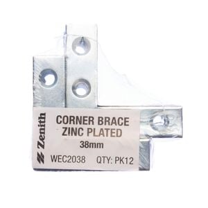 Zenith 38mm Zinc Plated Corner Brace Bracket - 12 Pack