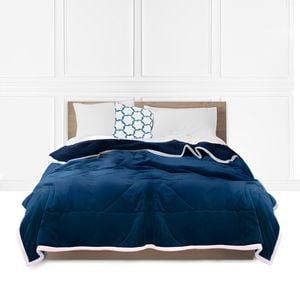 SOGA Navy Blue Thick Flannel Throw Blanket 200x220cm