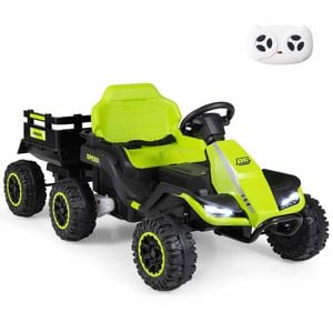 Costway Ride on Tractor Car Trailer 24V Kid Electric Remote Green