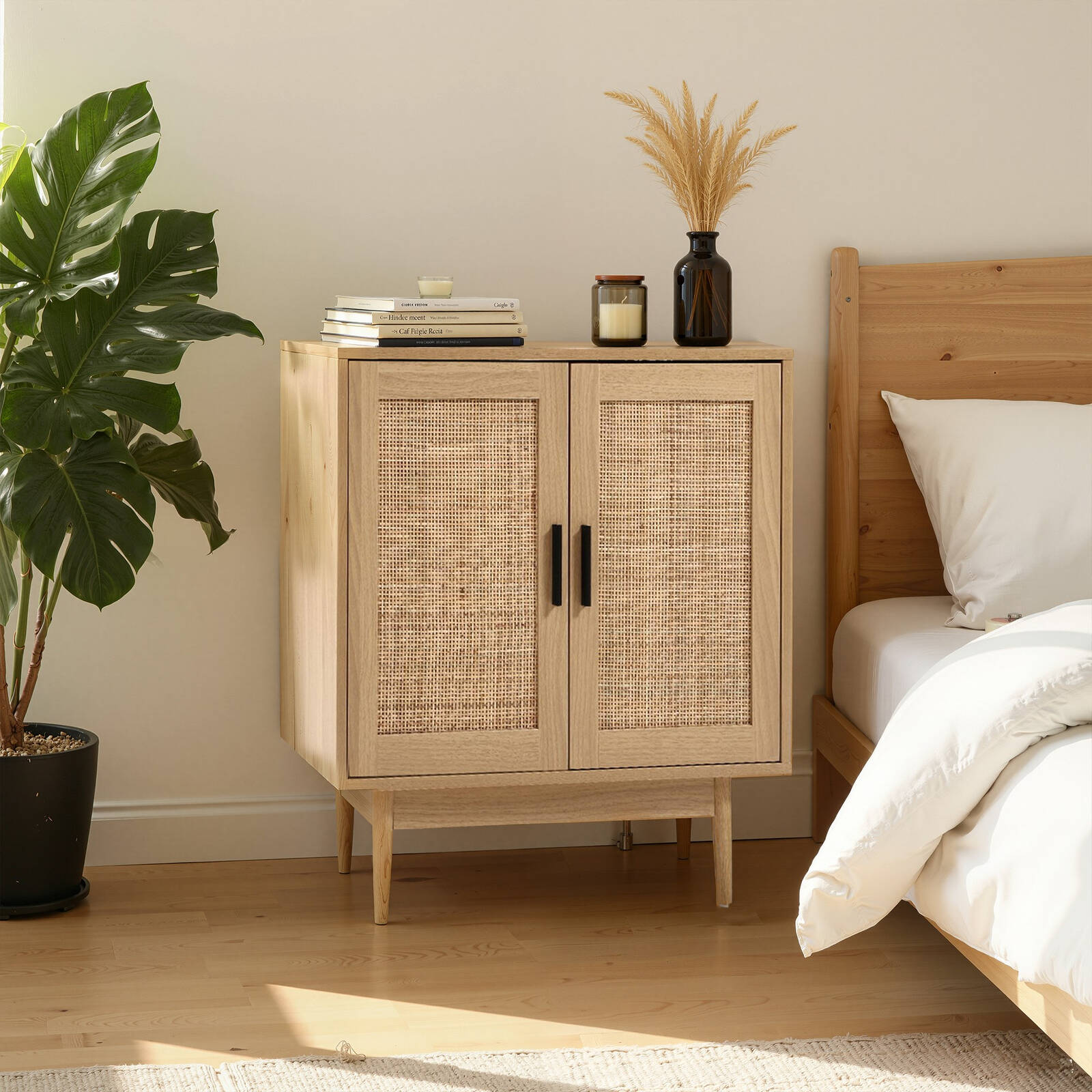 Rattan Buffet Sideboard Cabinet Storage Hallway