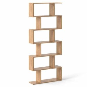Costway 6-tier Wood Bookshelf Display Storage Rack Natural