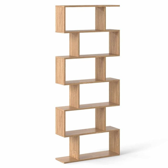 Costway 6-tier Wood Bookshelf Display Storage Rack Natural