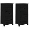 vidaXL 2x Sideboards Black Organiser Storage Cabinet Buffet