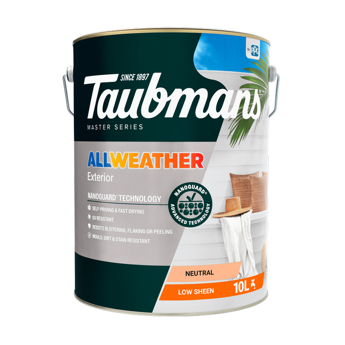 Taubmans 10L Neutral Low Sheen All Weather Exterior Paint