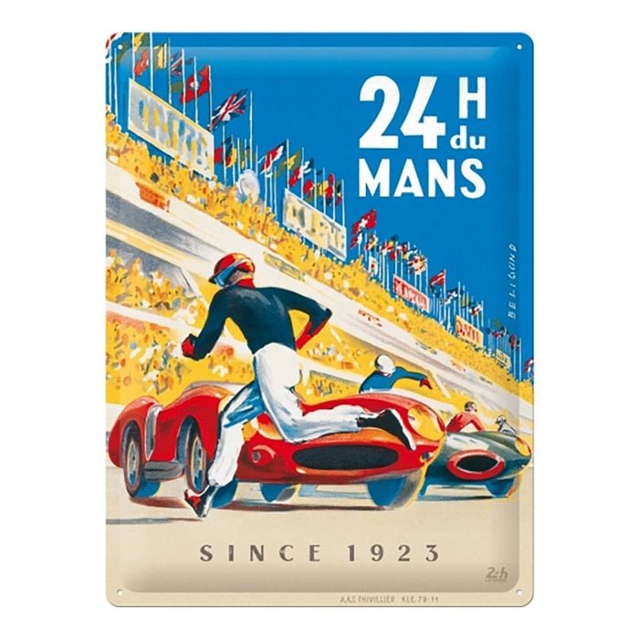 Nostalgic Art 30x40cm 24h Le Mans Racing Poster Large Sign - Blue