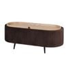 La Bella Brown Coffee Table Storage Ottoman - Velvet Blanket Box Bench IRENE