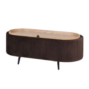 La Bella Brown Coffee Table Storage Ottoman - Velvet Blanket Box Bench IRENE