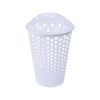 All Set 60L White Circle Pattern Laundry Hamper With Lid