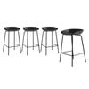 Oikiture Set of 4 Kitchen Bar Stools Stool Dinning Counter Chairs Metal Black