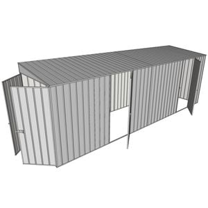 Build-a-Shed 1.5 x 6 x 2m Dual Hinged Side Door Skillion Shed - Zinc