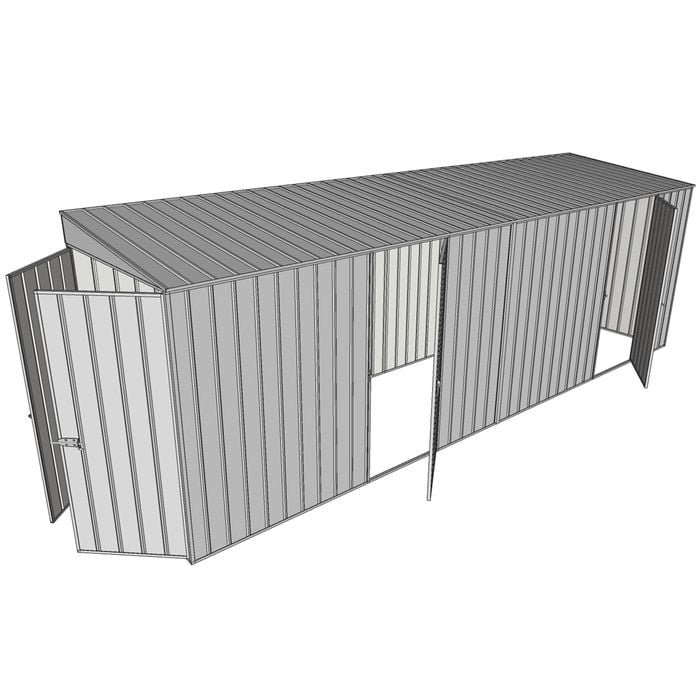 Build-a-Shed 1.5 x 6 x 2m Dual Hinged Side Door Skillion Shed - Zinc