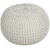 Braided Ottoman Pouffe - Braided Ottoman Ivory